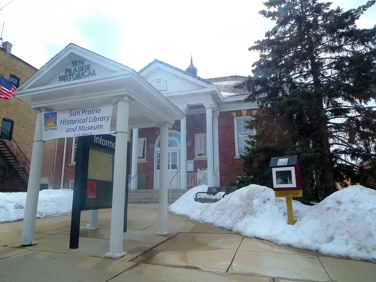 Sun Prairie Historical Library and Museum in winter